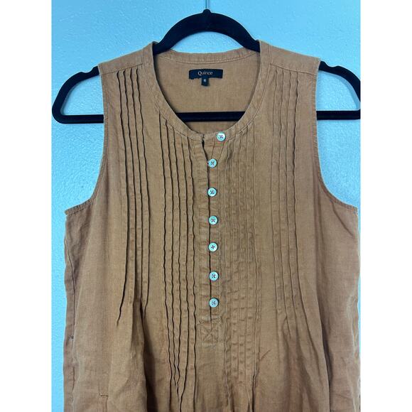 Quince European Linen Sleeveless Swing Dress Teracotta Sz Small Bogo Lagenlook - Picture 8 of 9